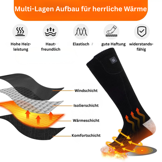 Beheizte Wintersocken mit Batteriefach - nie mehr kalte Zehen