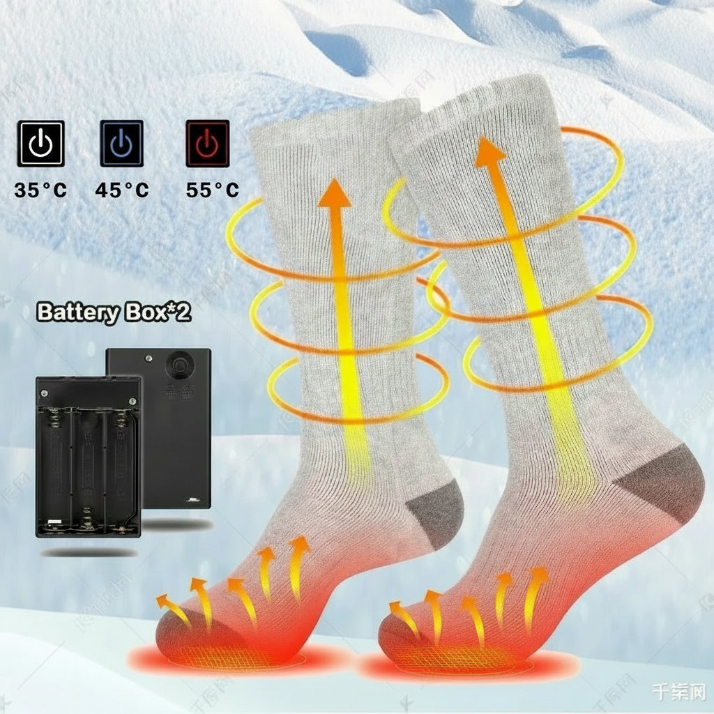 Beheizte Wintersocken mit Batteriefach - nie mehr kalte Zehen